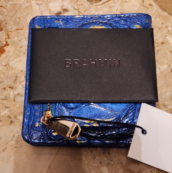 Brahmin Leather blue compact wallet - Picture 3 of 5